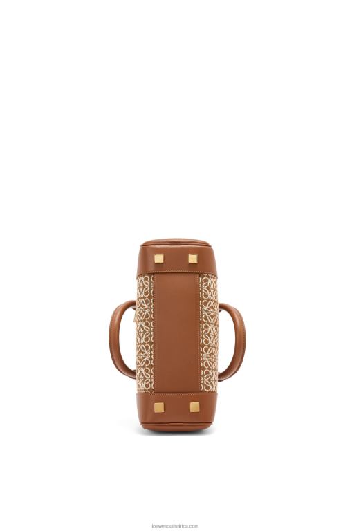 Loewe Women Amazona 23 in Anagram jacquard and calfskin 206XF162 Tan/Pecan - Image 6
