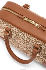 Loewe Women Amazona 23 in Anagram jacquard and calfskin 206XF162 Tan/Pecan - Image 7