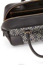 Loewe Women Amazona 28 bag in Anagram jacquard and calfskin 206XF168 Navy/Black - Image 7