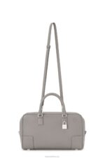 Loewe Women Amazona 28 bag in soft grained calfskin 206XF134 Pearl Grey - Image 7