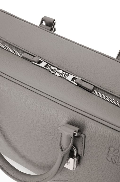 Loewe Women Amazona 28 bag in soft grained calfskin 206XF134 Pearl Grey - Image 9