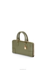 Loewe Women Amazona Pouch in nappa calfskin 206XF281 Avocado Green - Image 3