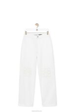 Loewe Women Anagram baggy jeans in denim 206XF1172 White - Image 5