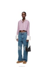 Loewe Women Anagram baggy jeans in denim 206XF1174 Jeans Blue