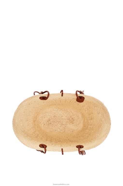 Loewe Women Anagram Basket bag in iraca palm and calfskin 206XF18 Natural/Tan - Image 5