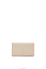 Loewe Women Anagram business cardholder in pebble grain calfskin 206XF1349 Light Ghost