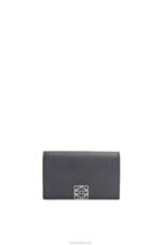Loewe Women Anagram business cardholder in pebble grain calfskin 206XF1352 Black