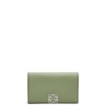 Loewe Women Anagram business cardholder in pebble grain calfskin 206XF1373 Rosemary