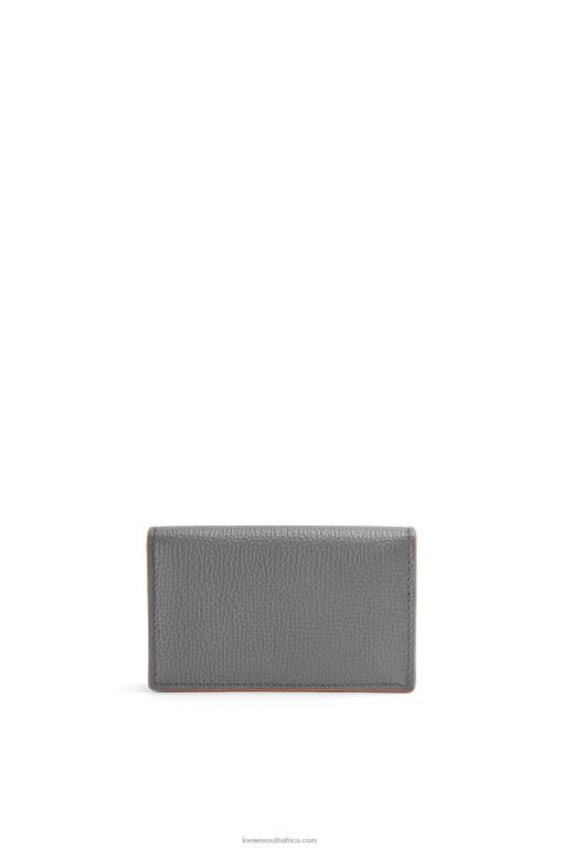 Loewe Women Anagram business cardholder in pebble grain calfskin 206XF1374 Asphalt Grey - Image 4