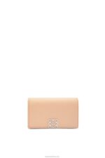 Loewe Women Anagram business cardholder in pebble grain calfskin 206XF1375 Nude