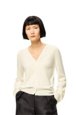 Loewe Women Anagram cardigan in cashmere 206XF1015 Soft White - Image 2