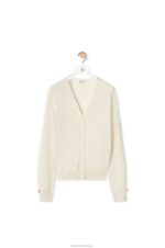 Loewe Women Anagram cardigan in cashmere 206XF1015 Soft White - Image 5