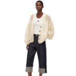 Loewe Women Anagram cardigan in mohair 206XF984 Ecru