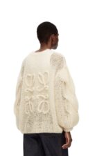 Loewe Women Anagram cardigan in mohair 206XF984 Ecru - Image 3