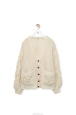 Loewe Women Anagram cardigan in mohair 206XF984 Ecru - Image 5