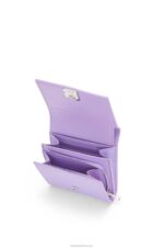 Loewe Women Anagram compact flap wallet in pebble grain calfskin 206XF1236 Light Mauve - Image 2