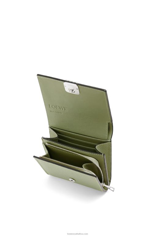 Loewe Women Anagram compact flap wallet in pebble grain calfskin 206XF1248 Rosemary - Image 2