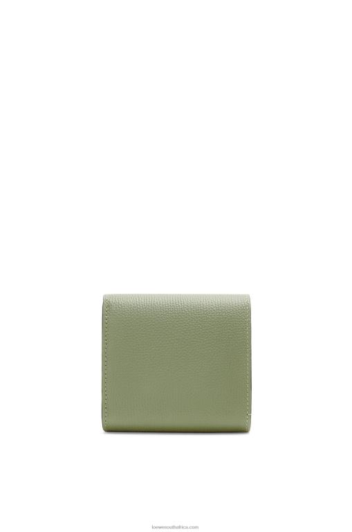 Loewe Women Anagram compact flap wallet in pebble grain calfskin 206XF1248 Rosemary - Image 3