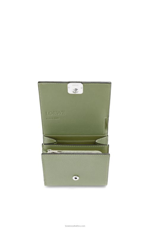Loewe Women Anagram compact flap wallet in pebble grain calfskin 206XF1248 Rosemary - Image 4