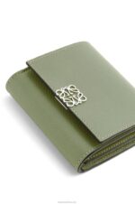 Loewe Women Anagram compact flap wallet in pebble grain calfskin 206XF1248 Rosemary - Image 5