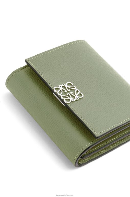 Loewe Women Anagram compact flap wallet in pebble grain calfskin 206XF1248 Rosemary - Image 5