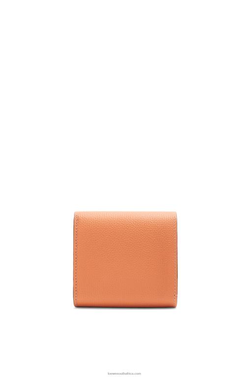 Loewe Women Anagram compact flap wallet in pebble grain calfskin 206XF1307 Coral Reef - Image 3