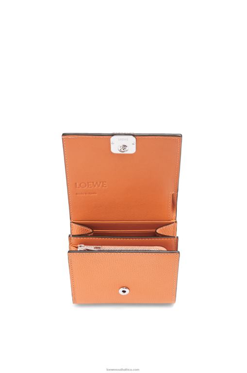 Loewe Women Anagram compact flap wallet in pebble grain calfskin 206XF1307 Coral Reef - Image 4