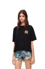 Loewe Women Anagram craft T-shirt in cotton 206XF793 Black - Image 2