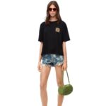 Loewe Women Anagram craft T-shirt in cotton 206XF793 Black