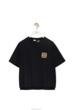 Loewe Women Anagram craft T-shirt in cotton 206XF793 Black - Image 5