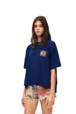 Loewe Women Anagram craft T-shirt in cotton 206XF794 Indigo Blue - Image 2