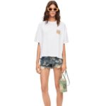 Loewe Women Anagram craft T-shirt in cotton 206XF795 White/Beige