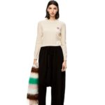 Loewe Women Anagram cropped sweater in wool 206XF1006 Soft White