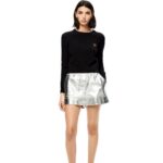 Loewe Women Anagram cropped sweater in wool 206XF1008 Black