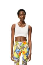 Loewe Women Anagram cropped tank top in cotton 206XF951 White - Image 2