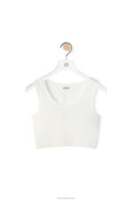 Loewe Women Anagram cropped tank top in cotton 206XF951 White - Image 5
