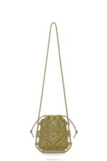 Loewe Women Anagram cut-out crossbody in classic calfskin and canvas 206XF226 Olive - Image 4
