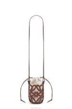 Loewe Women Anagram cut-out pocket in classic calfskin and canvas 206XF224 Tan/Ecru - Image 3