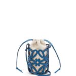 Loewe Women Anagram cut-out pocket in classic calfskin and canvas 206XF225 Varsity Blue