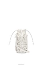 Loewe Women Anagram cut-out pocket in classic calfskin and nappa 206XF552 White Glaze