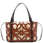 Loewe Women Anagram cut-out tote in calfskin 206XF127 Tan
