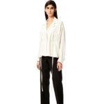Loewe Women Anagram embroidered pyjama blouse in satin 206XF952 White