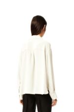 Loewe Women Anagram embroidered pyjama blouse in satin 206XF952 White - Image 3