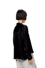 Loewe Women Anagram embroidered pyjama blouse in satin 206XF953 Black - Image 3
