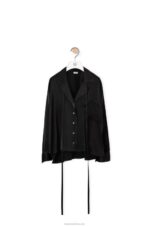 Loewe Women Anagram embroidered pyjama blouse in satin 206XF953 Black - Image 5