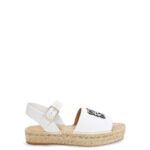 Loewe Women Anagram espadrille in canvas and calfskin 206XF695 White
