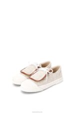 Loewe Women Anagram flap sneaker in canvas 206XF661 Natural/White - Image 2