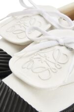 Loewe Women Anagram flap sneaker in canvas 206XF662 Soft White - Image 4