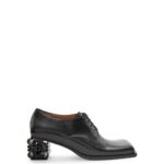 Loewe Women Anagram heel brogue in calfskin 206XF768 Black