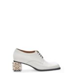 Loewe Women Anagram heel brogue in calfskin 206XF769 White